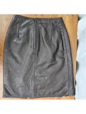 Vintage Firenze Brown Leather Skirt
